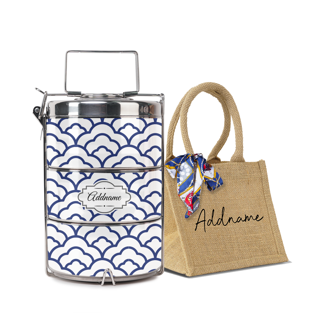 Japanese Pattern Tiffin Carrier