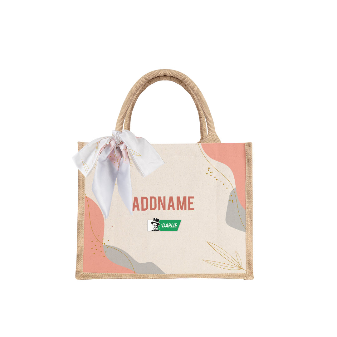 Jute Bag Darlie Weekly Redemption (Dusty Pink) - Bebas Font