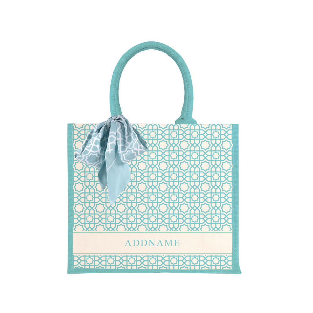 Annas Series - Sky Blue Jute Bags