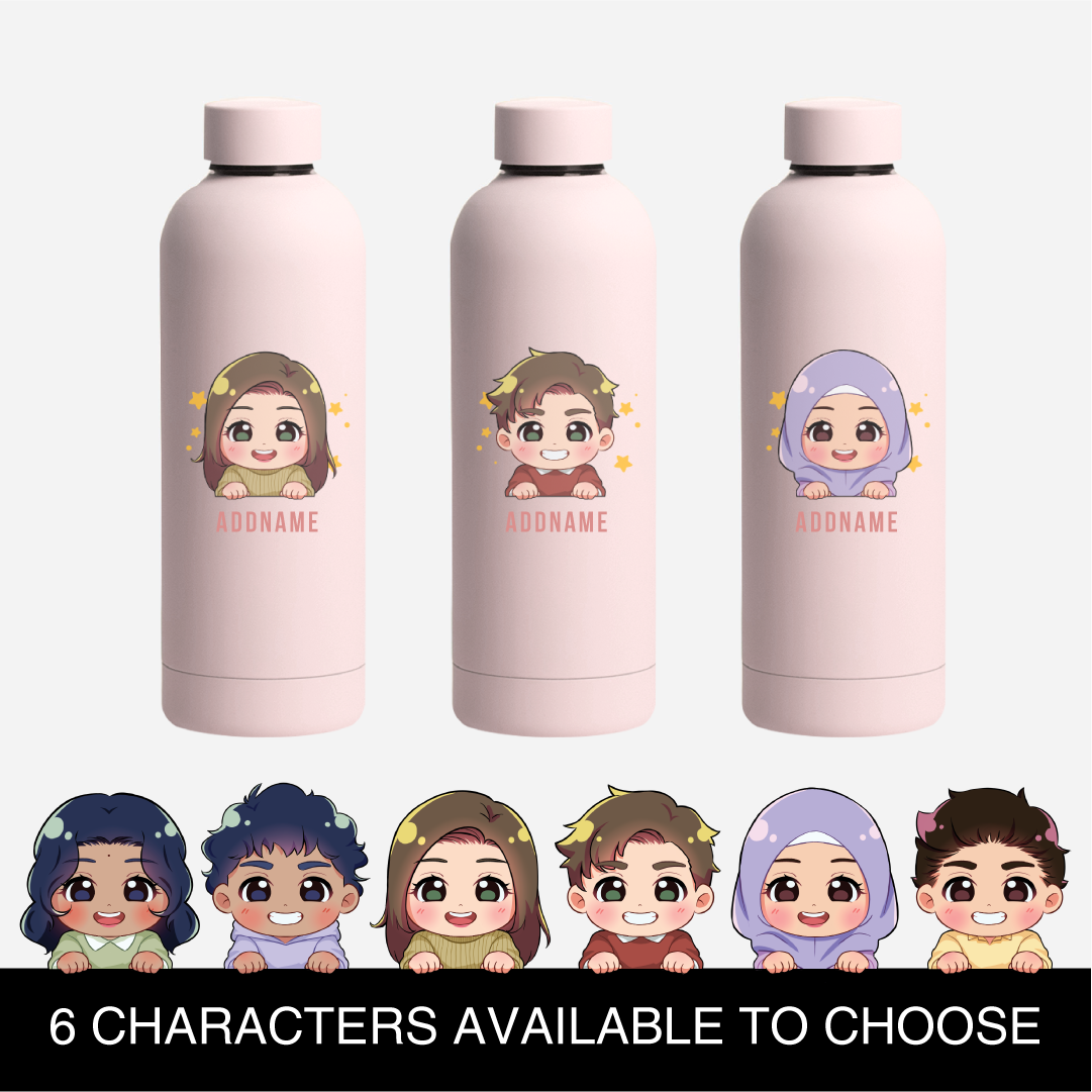Chibi Me - Light Pink Mizu 500ml Thermo Water Bottle