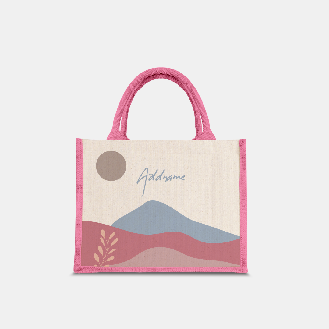 Kaira Series Half Lining Small Jute Bag - Ardina Light Pink
