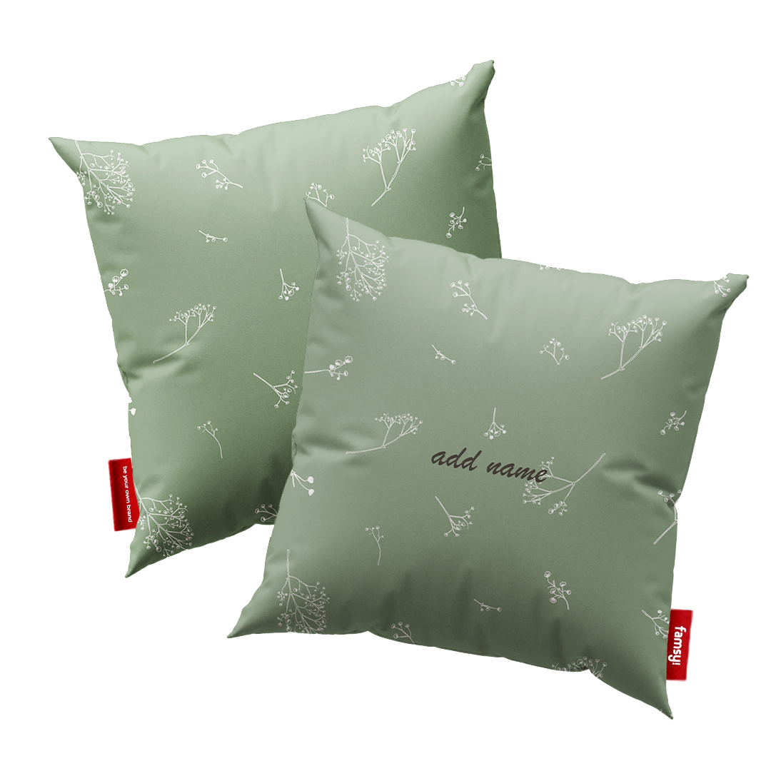 Mellow Dawning Full Print Pillow - Sage Green