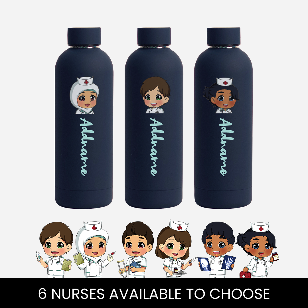 Nurse Series - Navy Mizu 500ml Thermo Water Bottle