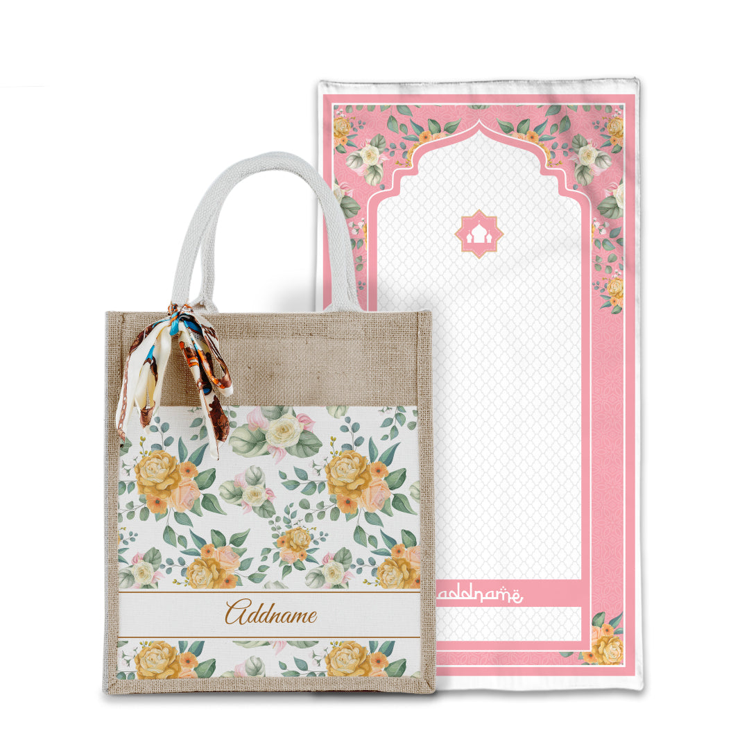 Laura Honey Sejadah with Matching Colourful Jute Bag