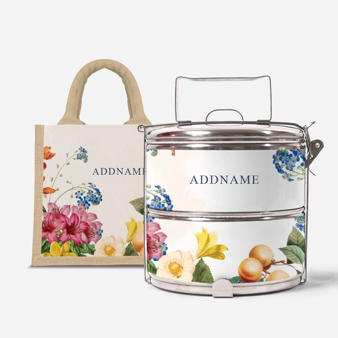 Countless Blessings Series - Half Lining Lunch Bag and Two Tier Tiffin Carrier