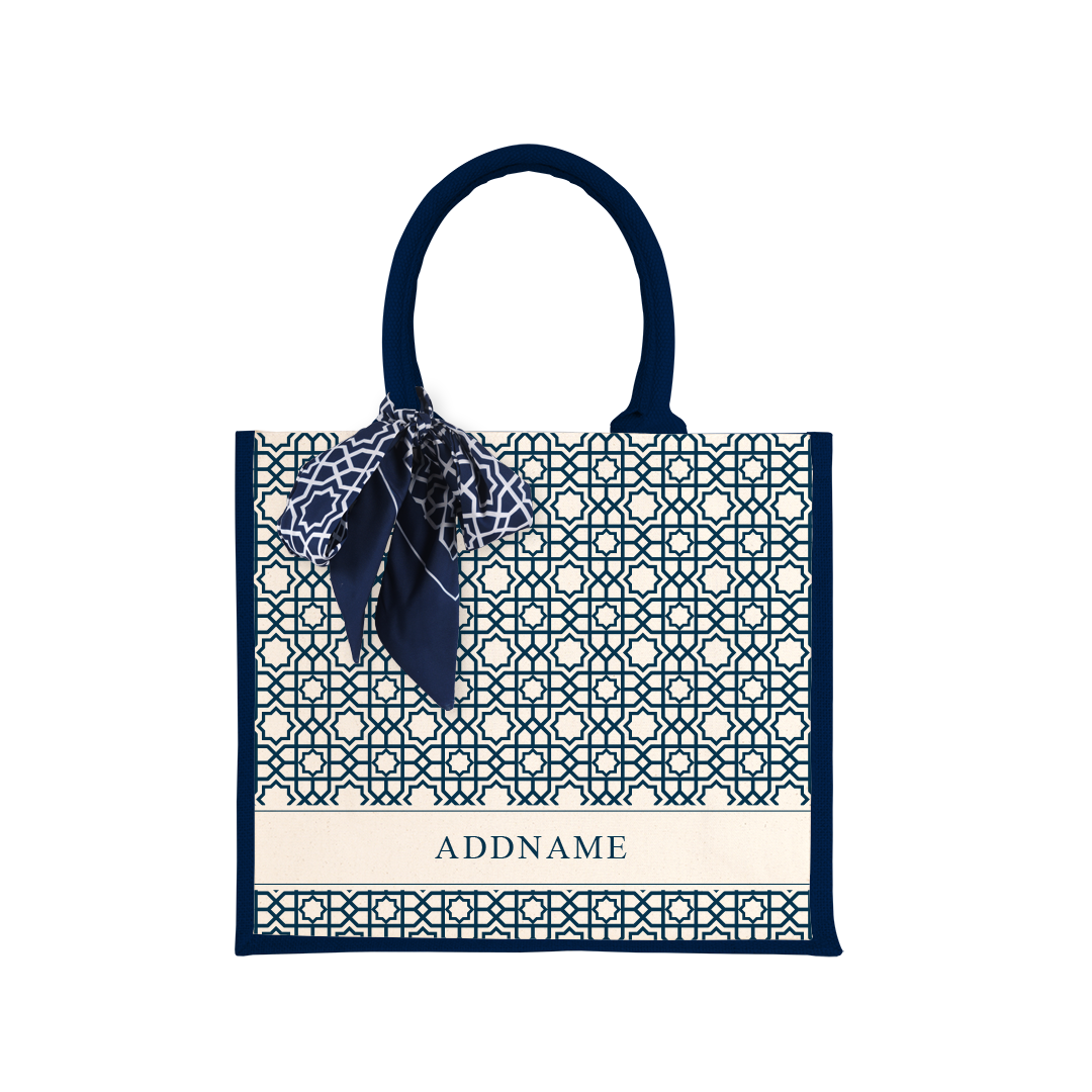 Annas Series - Prussian Blue Jute Bags