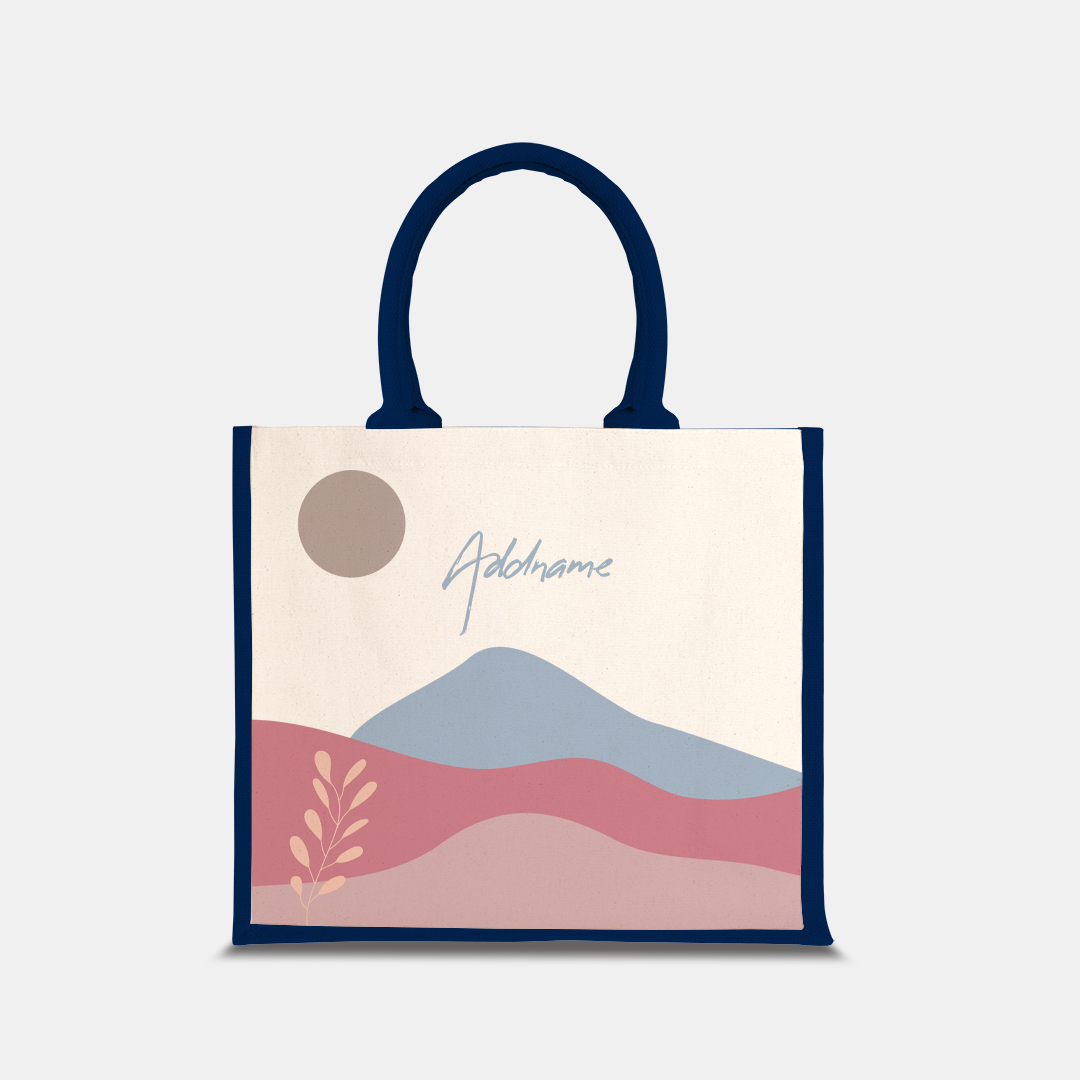 Kaira Series Half Lining Jute Bag - Ardina Navy