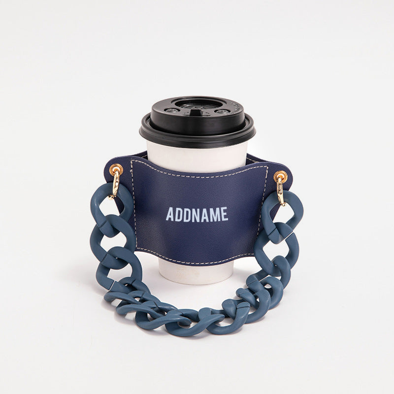 Stylish Cup Holder with Personalisation - Navy Blue
