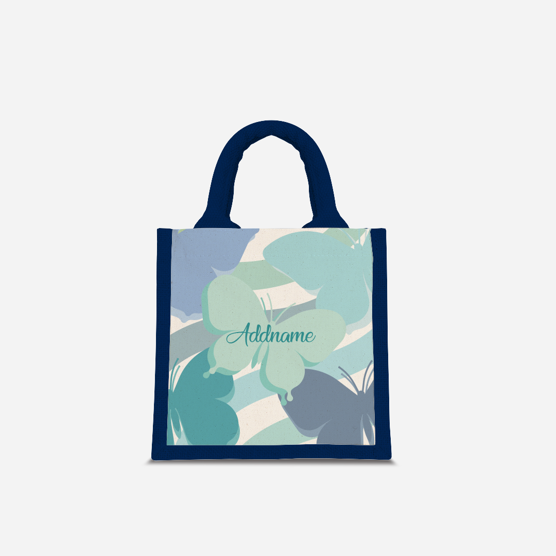 Butterfly Series Half Lining Lunch Bag - Blue Navy