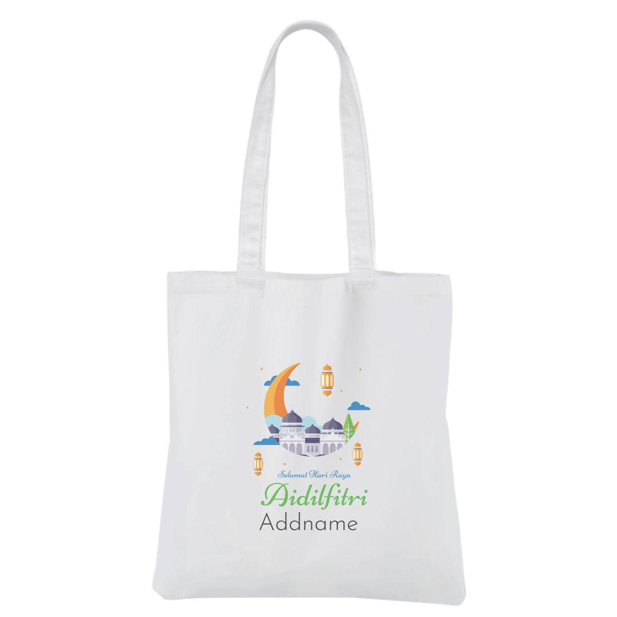 Hari Raya Aidilfitri Dreamy Moon White Canvas Bag