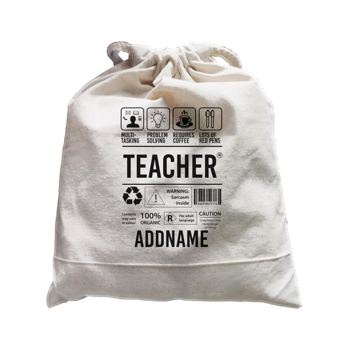 Typography Series - Teacher Infographic Warning Satchel