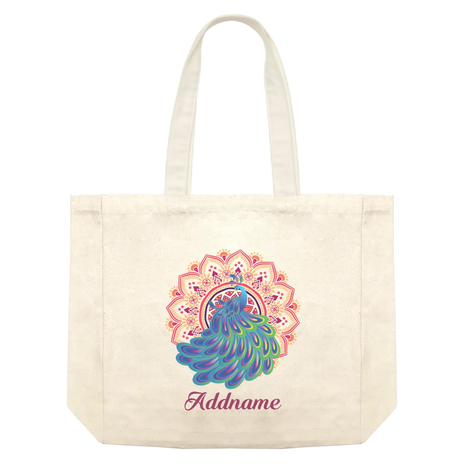 Deepavali Series Virtue Peacock with Red Mandala Shopping Bag