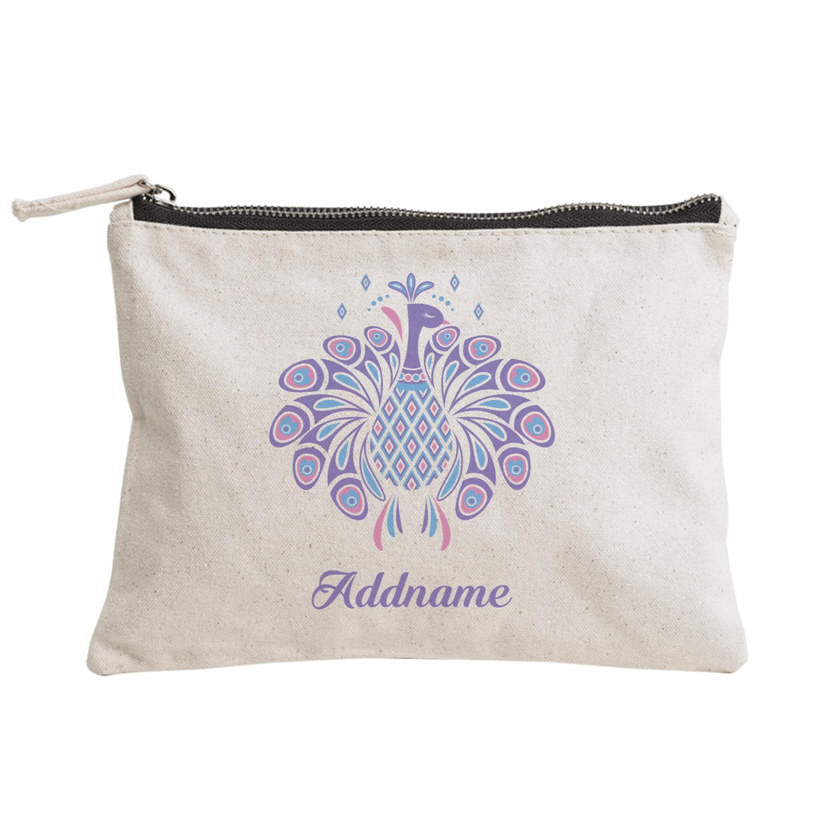 Deepavali Series Geometric Peacock Zipper Pouch