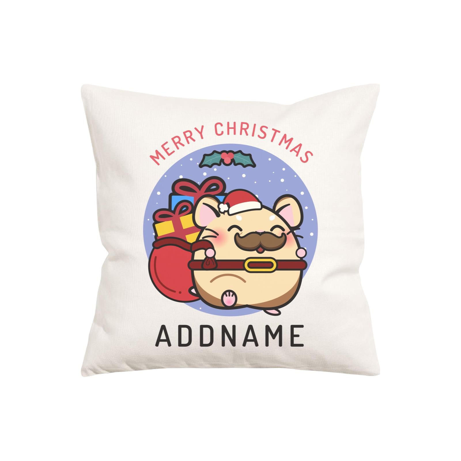 Merry Christmas Cute Santa Father Hamster Pillow Cushion