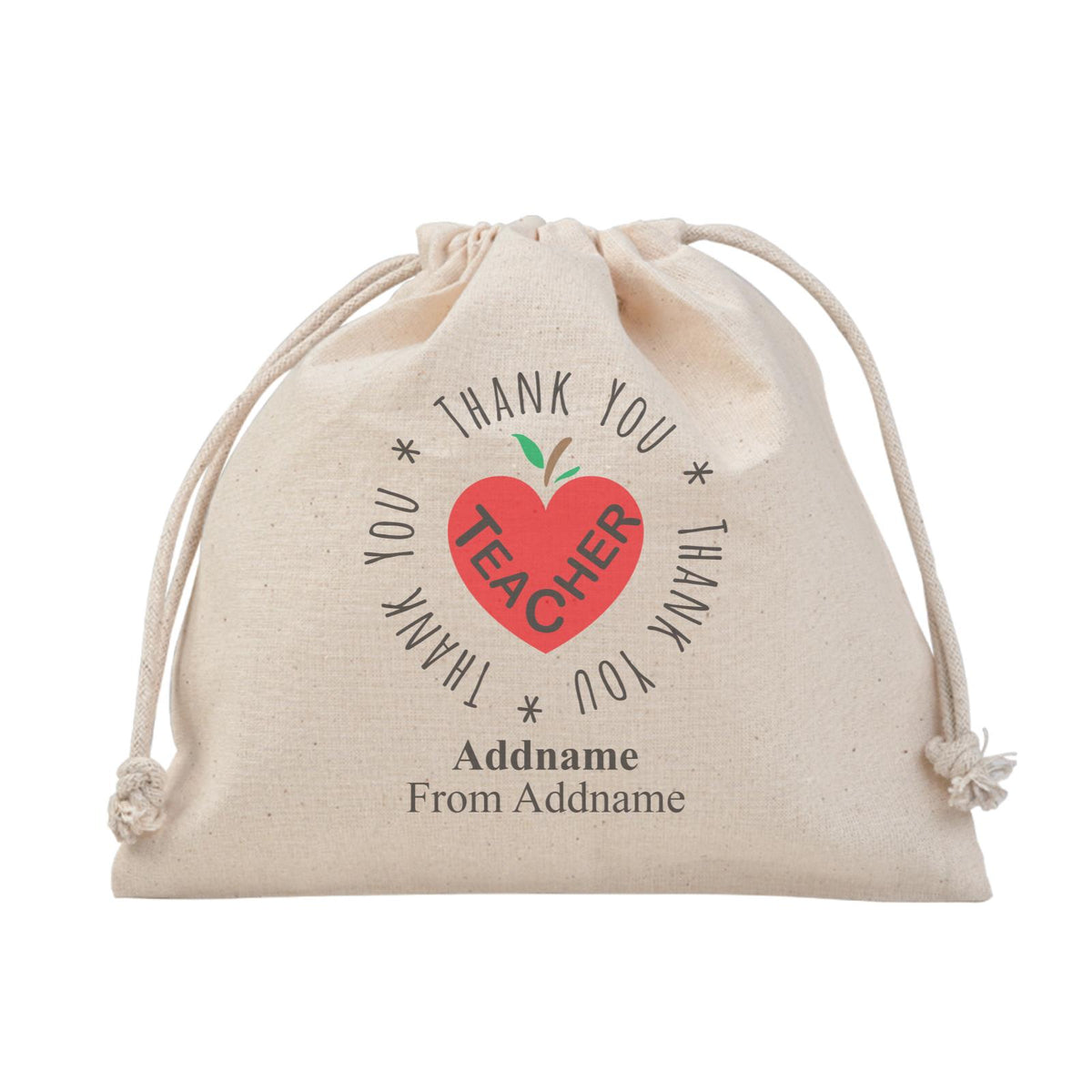 Thank You Teacher With Apple Heart Satchel