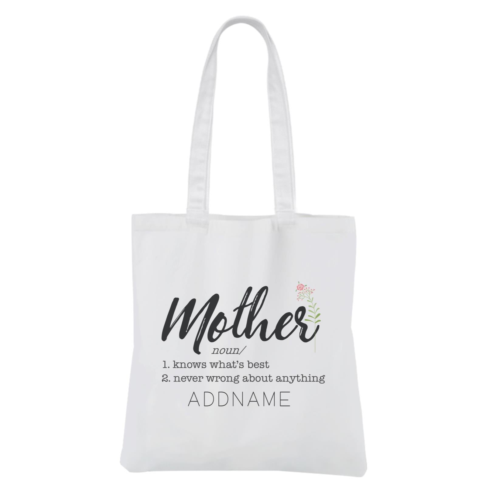 Mother's Day - A Mother's Meaning White Canvas Bag
