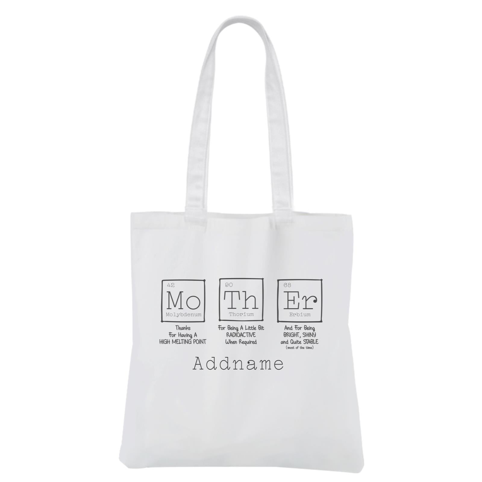 Mother's Day - Mother's Periodic Table White Canvas Bag