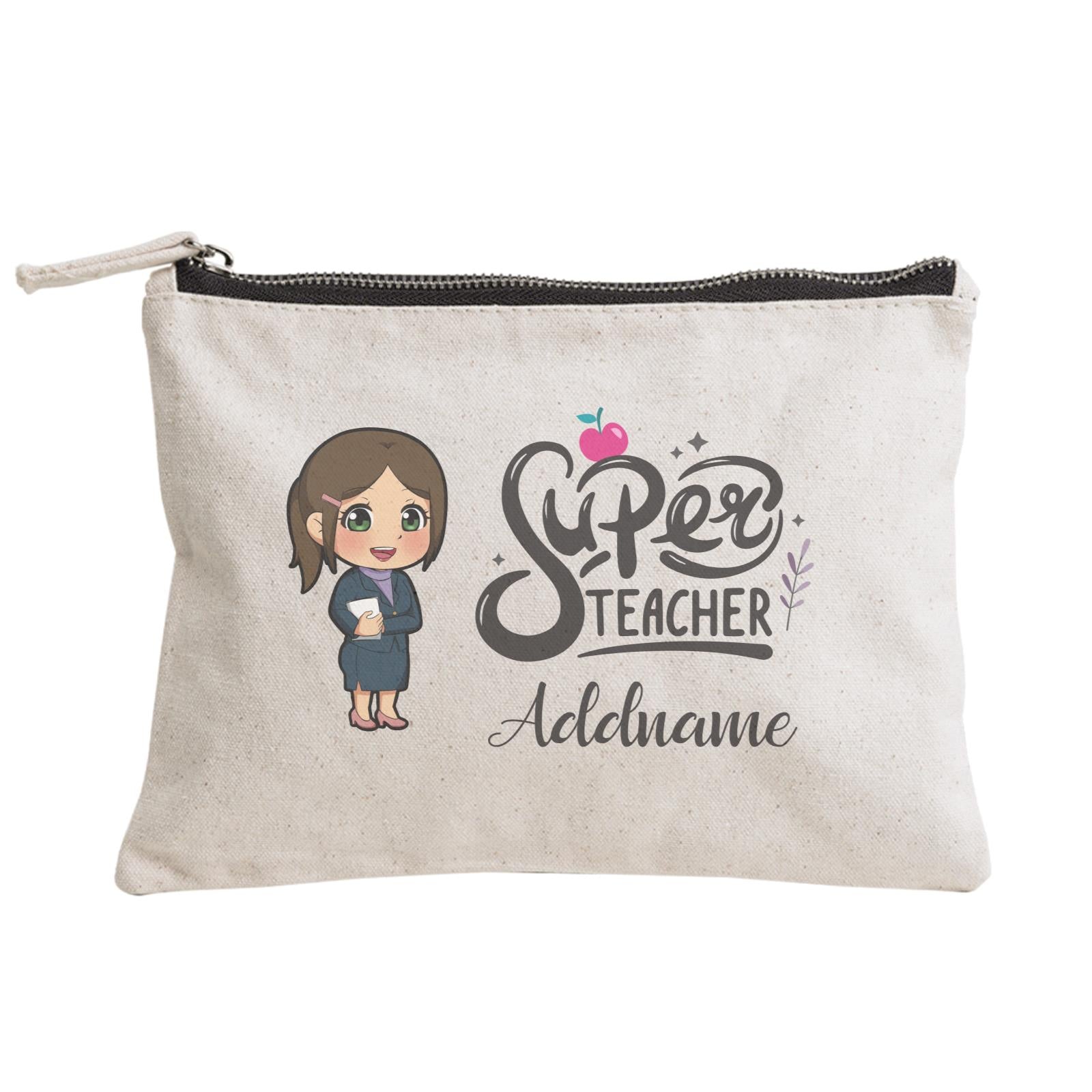 Chibi Super Teacher Chinese Female Teacher Zipper Pouch