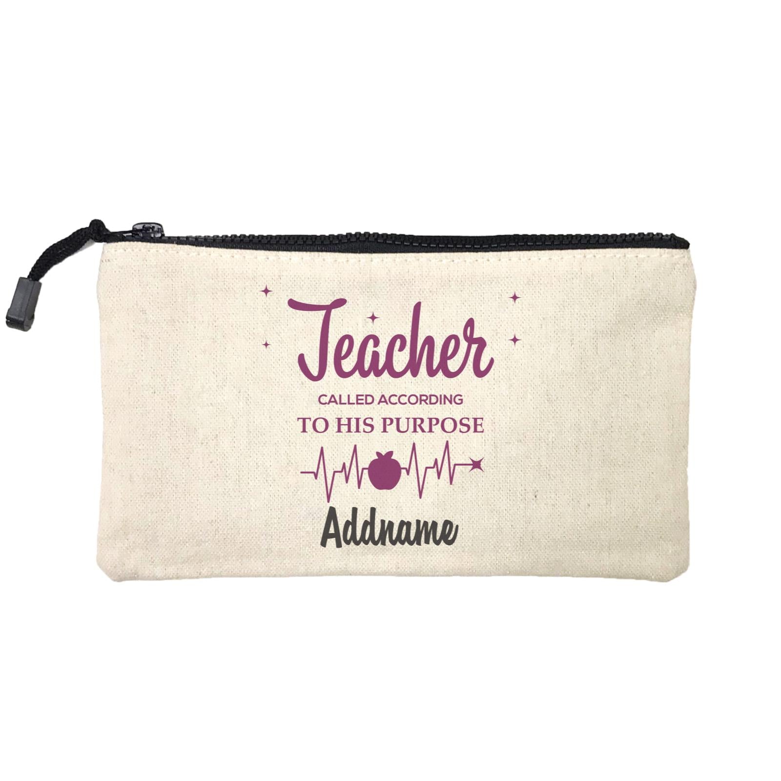 Typography Series - Teacher Called According To His Purpose Mini Accessories Stationery Pouch