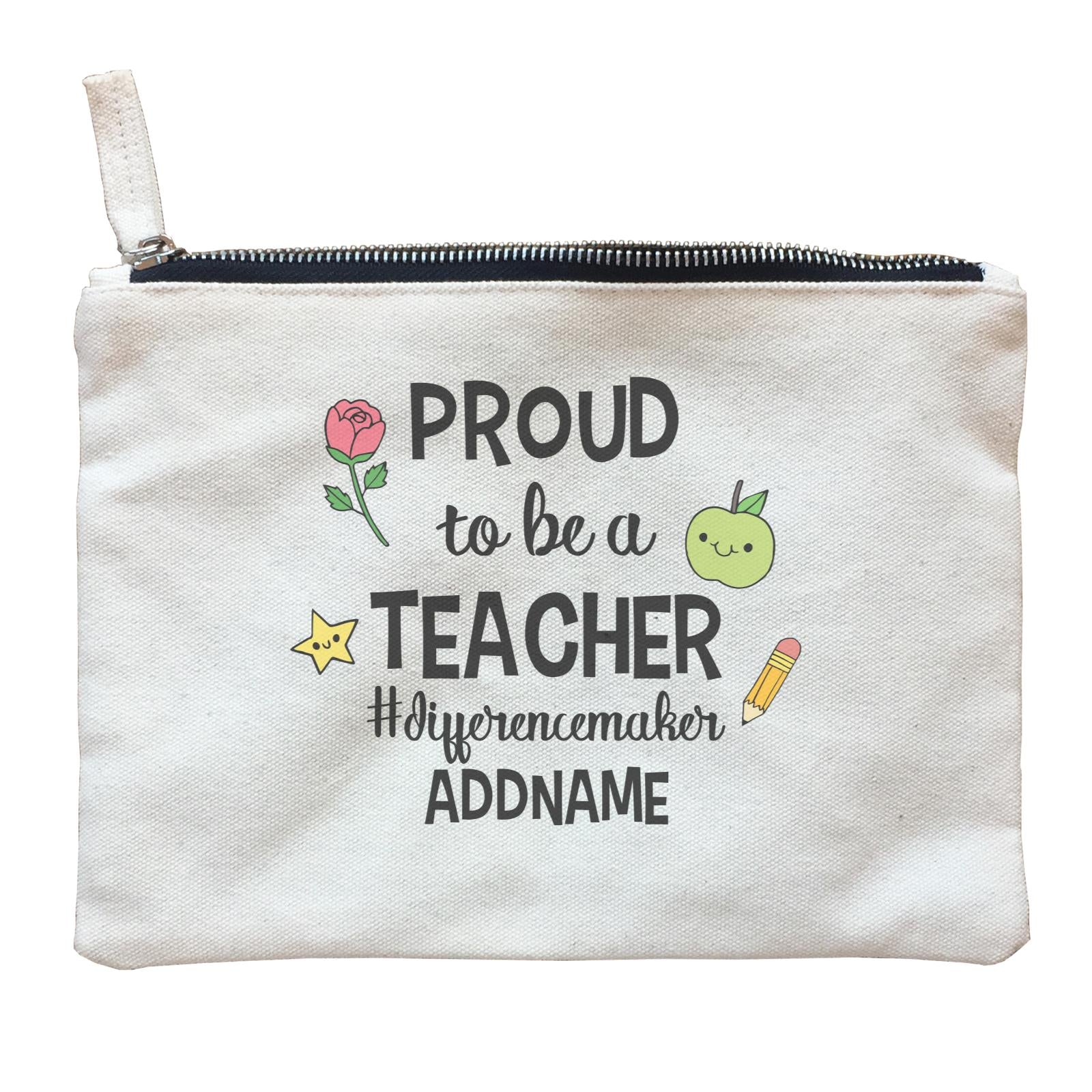 Doodle Series - Proud To Be A Teacher #differencemaker Zipper Pouch