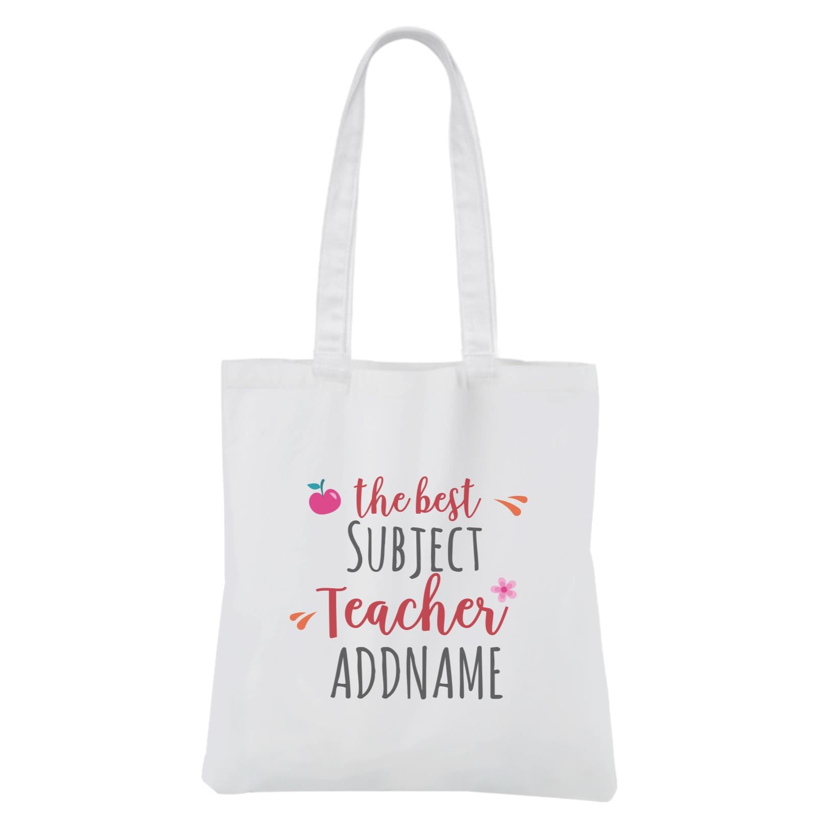 The Best Subject Teacher White Canvas Bag