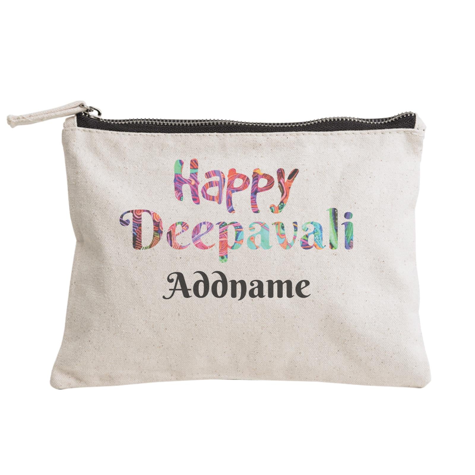 Deepavali Series Happy Deepavali Colourful Typography Zipper Pouch