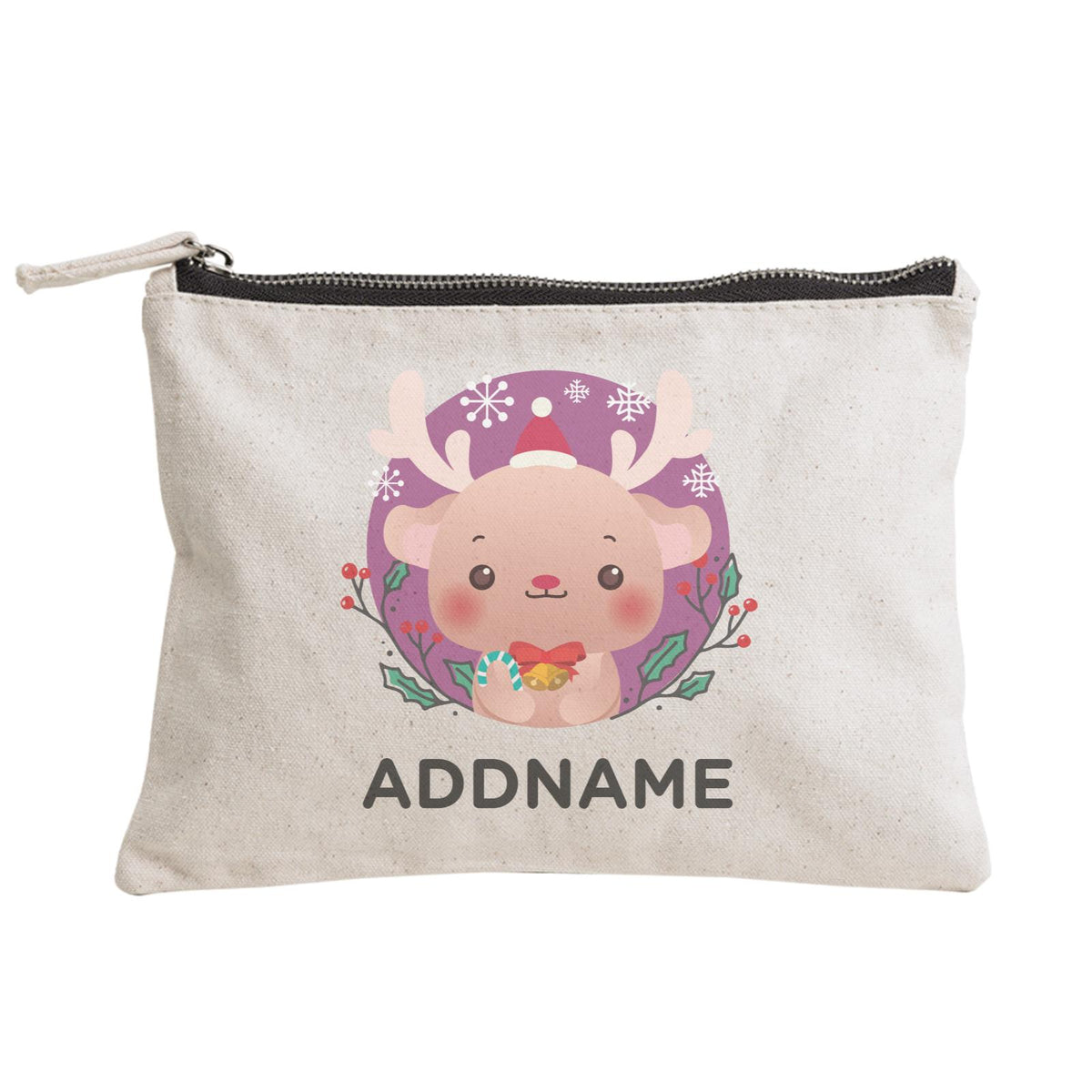 Christmas Cute Animal Series Cute Reindeer Zipper Pouch