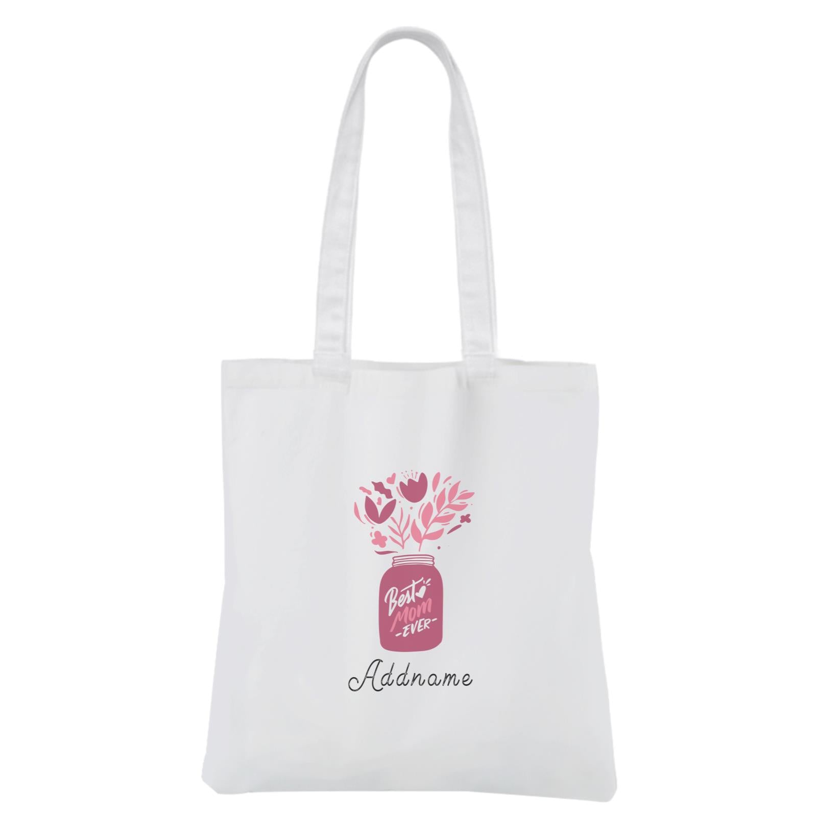 Mother's Day - Best Mom Ever Vase White Canvas Bag