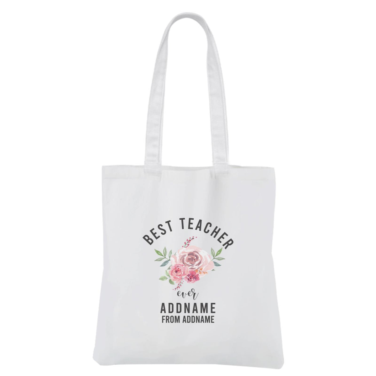 Best Teacher Ever White Canvas Bag