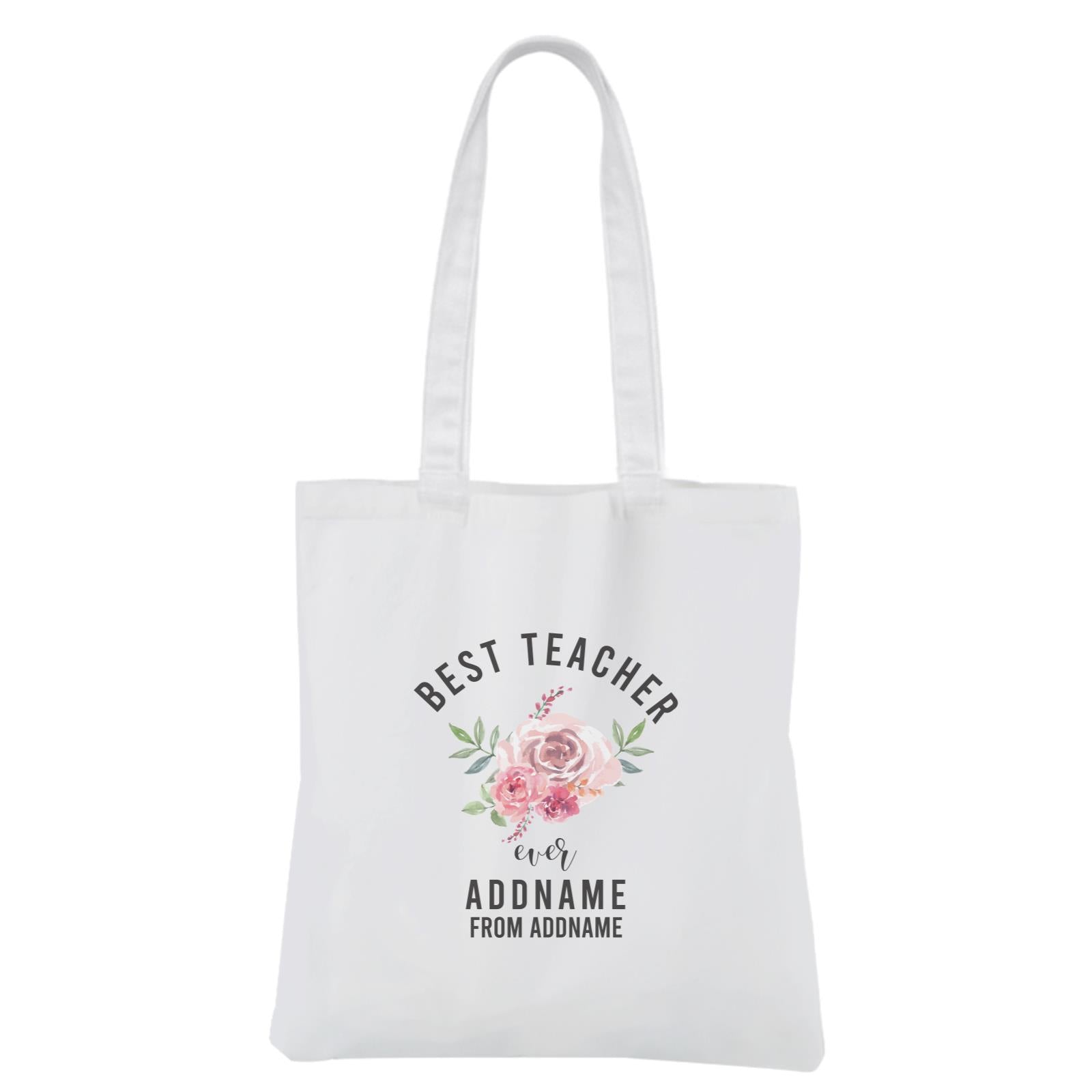 Best Teacher Ever White Canvas Bag