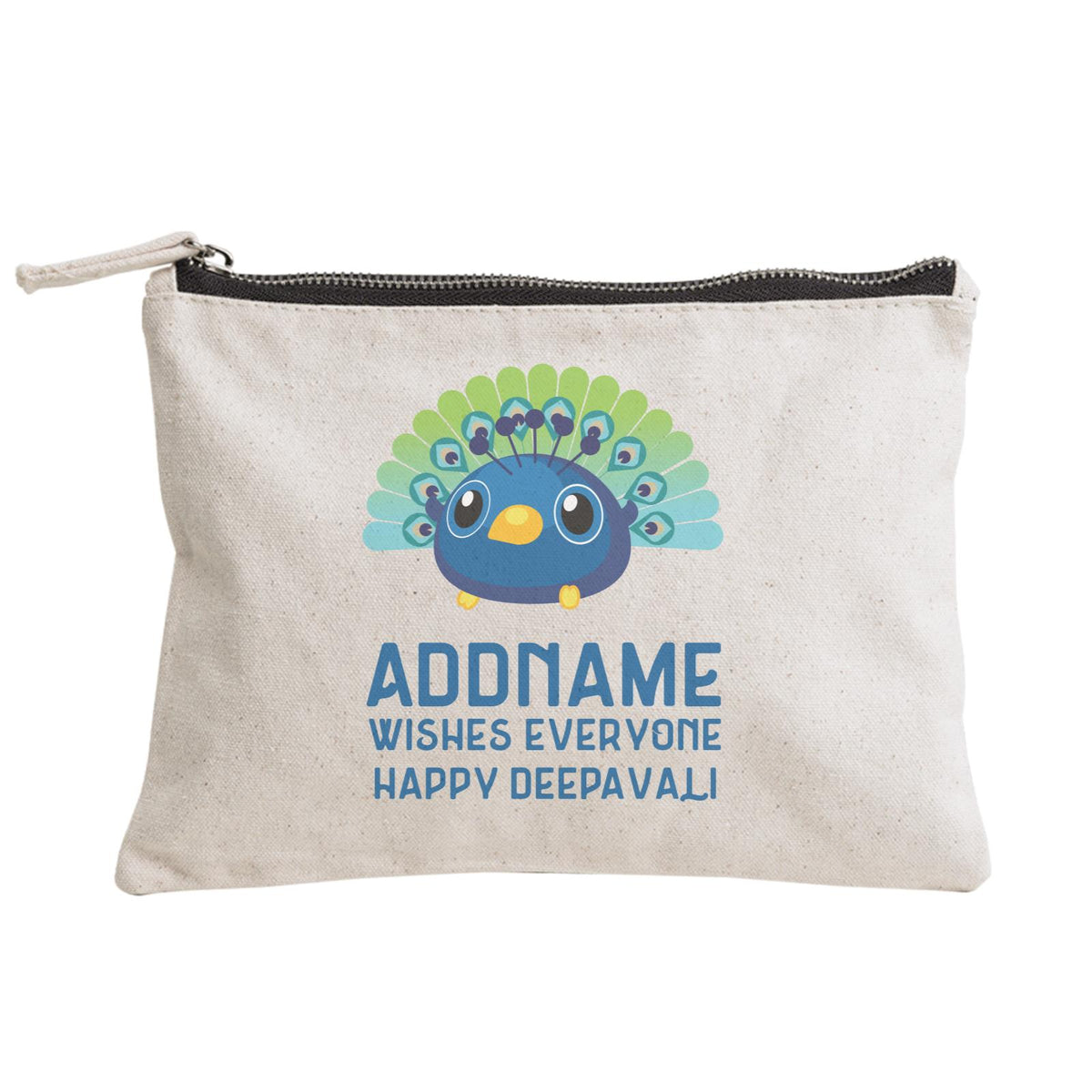 Deepavali Series Baby Peacock Wishes Everyone Happy Deepavali Zipper Pouch