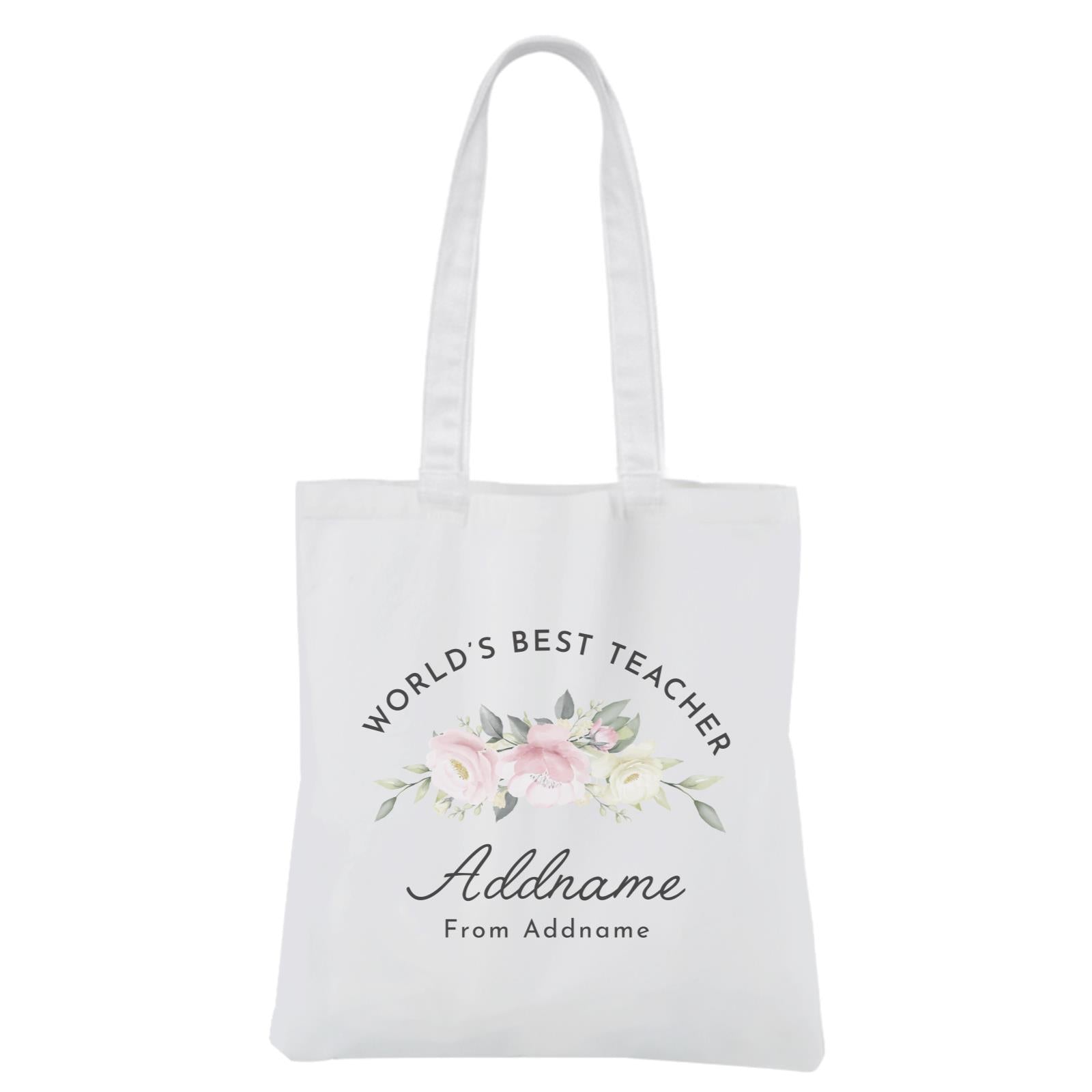 World's Best Teacher White Canvas Bag