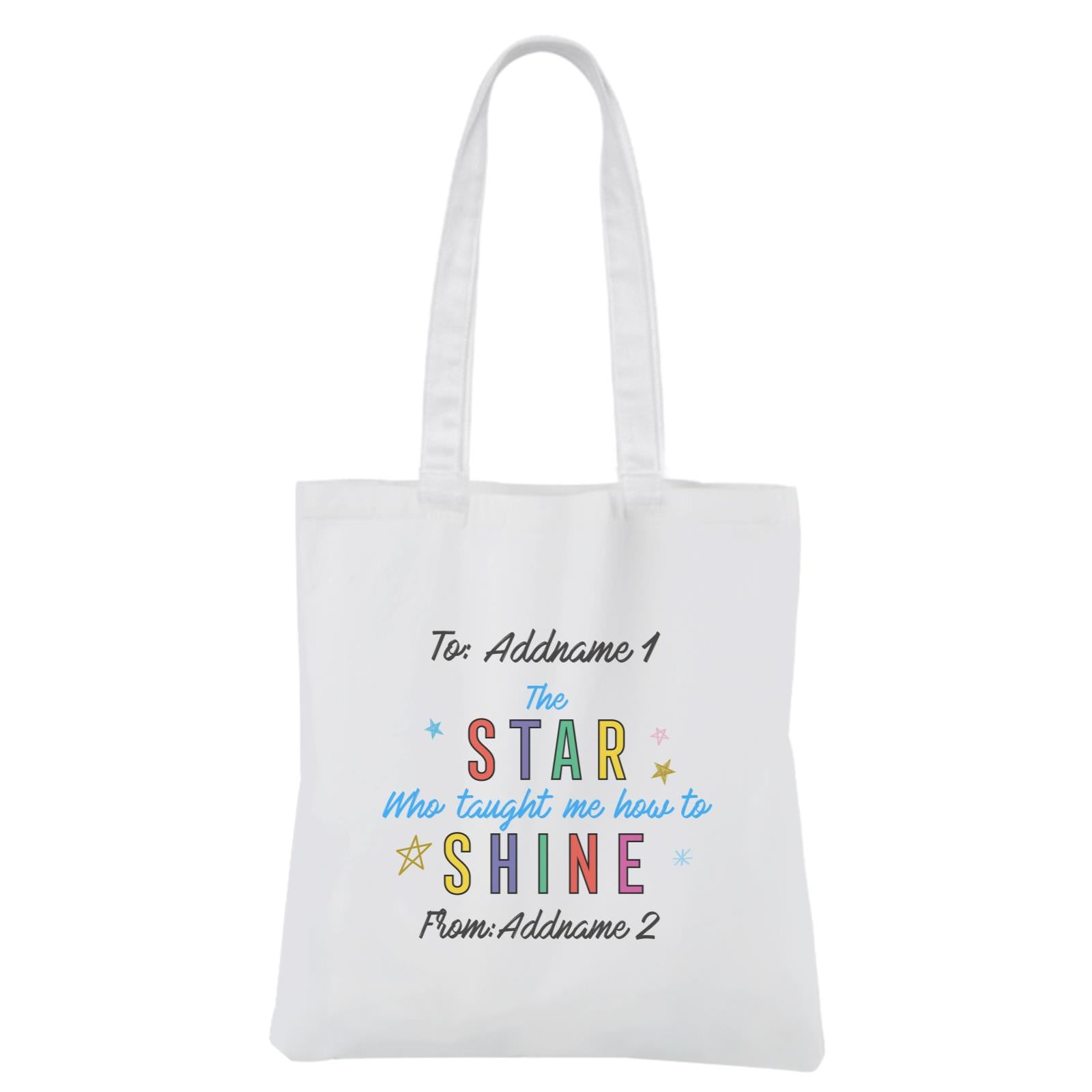Doodle Series - The Star Who Taught Me How To Shine White Canvas Bag