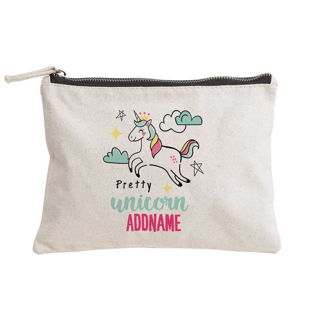 Cool Vibrant Series Pretty Unicorn Addname Zipper Pouch