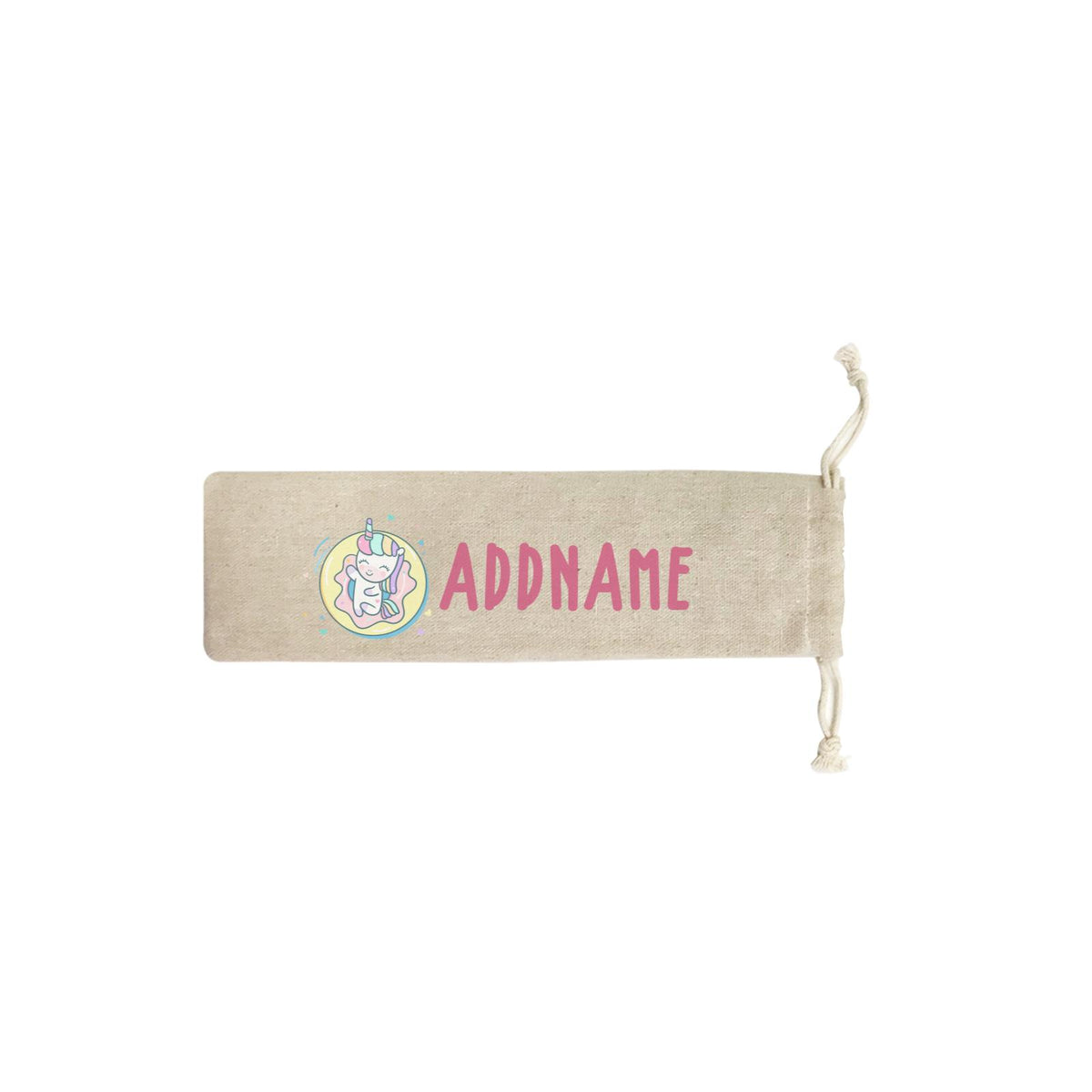 Unicorn And Princess Series Unicorn Chilling Donut Addname SB Straw Pouch (No Straws included)