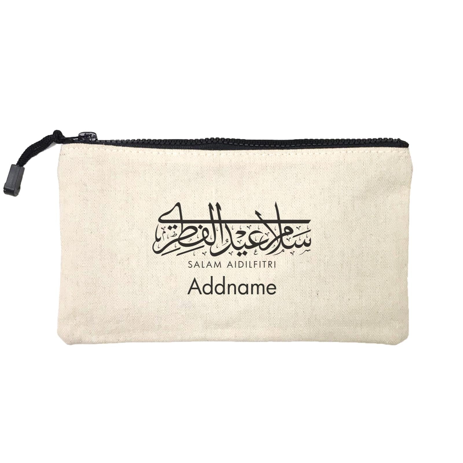 Salam Aidilfitri Horizontal Jawi Typography Mini Accessories Stationery Pouch