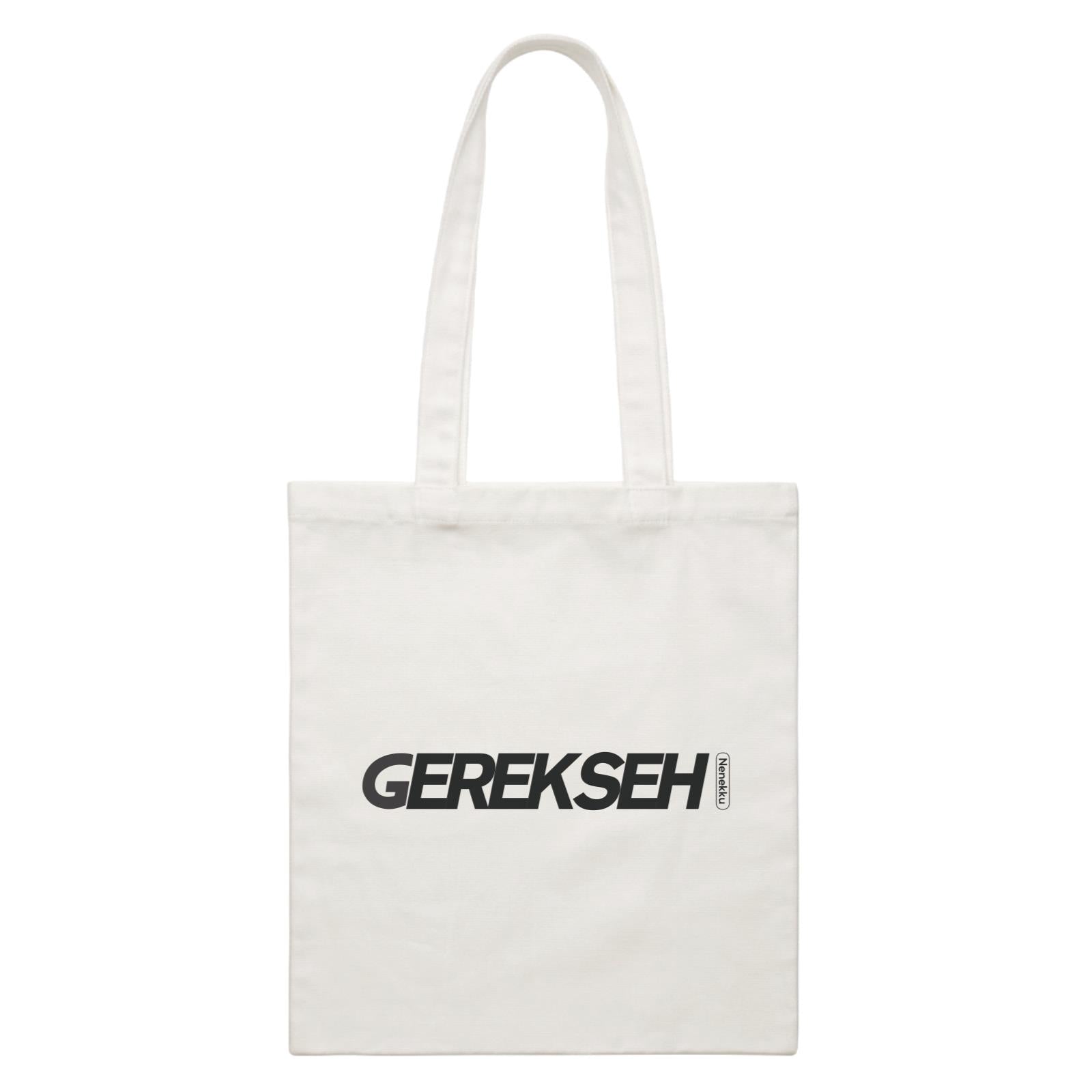 Slang Statement Gerek Seh Accessories White Canvas Bag