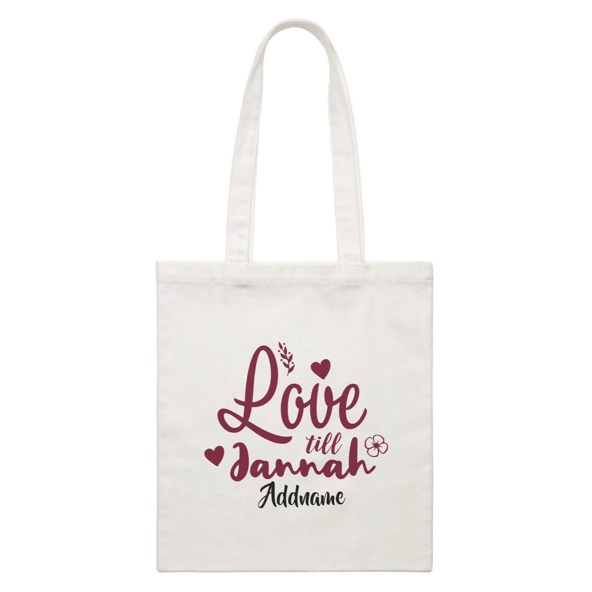 Raya Till Jannah Raya Typography White Canvas Bag