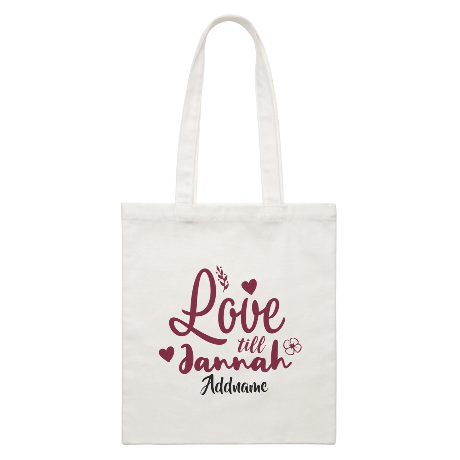 Raya Till Jannah Raya Typography White Canvas Bag