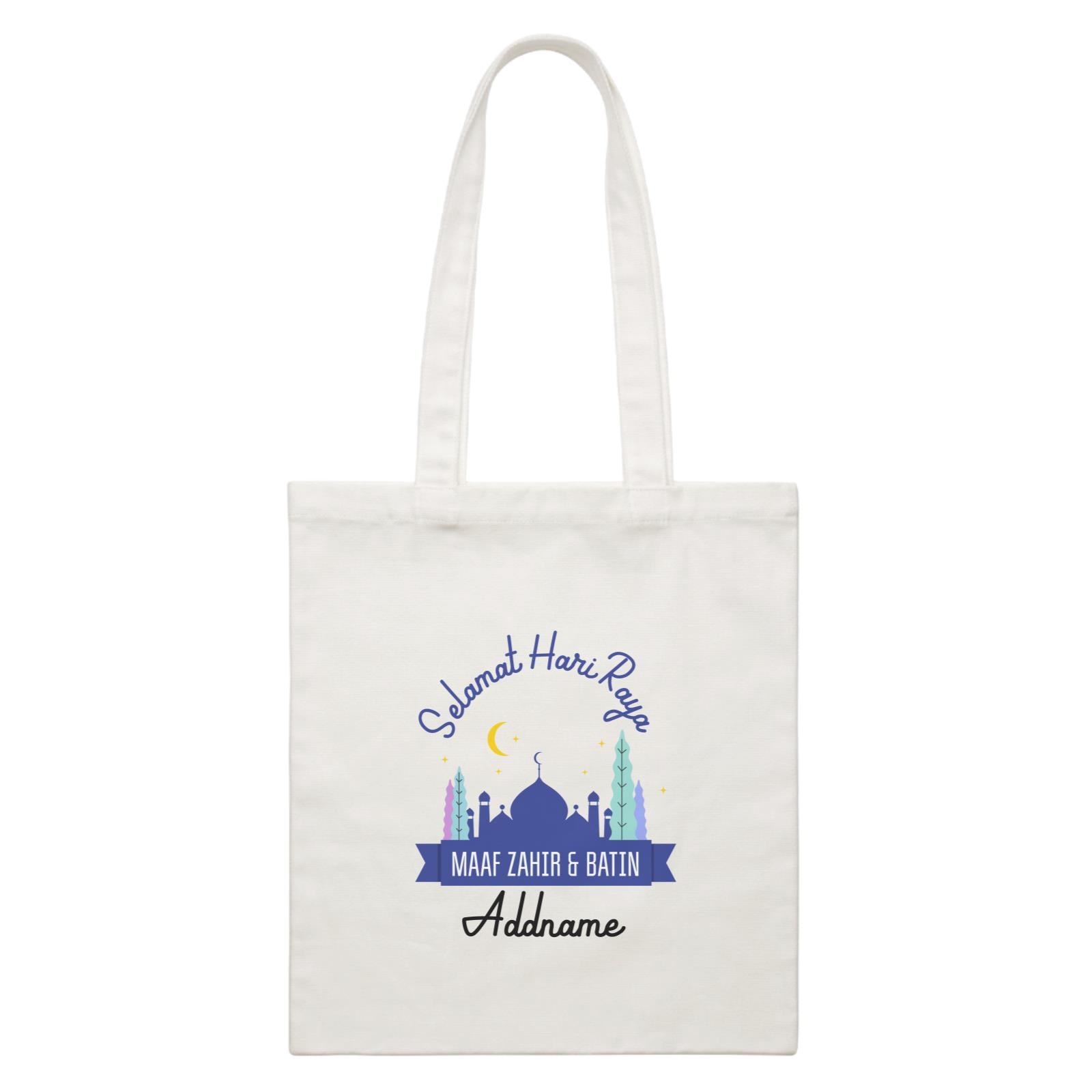 Selamat Hari Raya Maaf Zahir Dan Batin Raya Logo White Canvas Bag