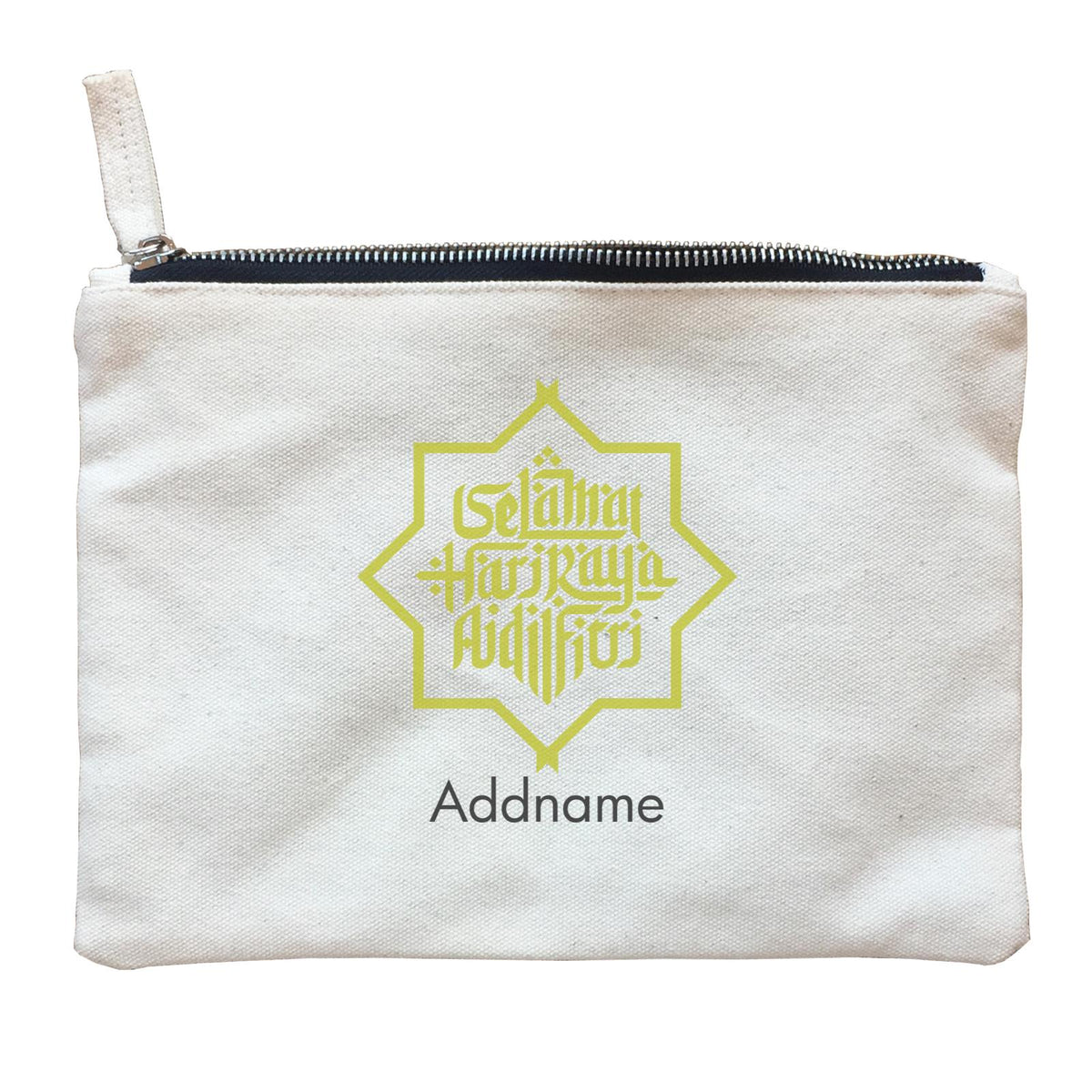 Selamat Hari Raya Aidilfitri Jawi Typography Zipper Pouch
