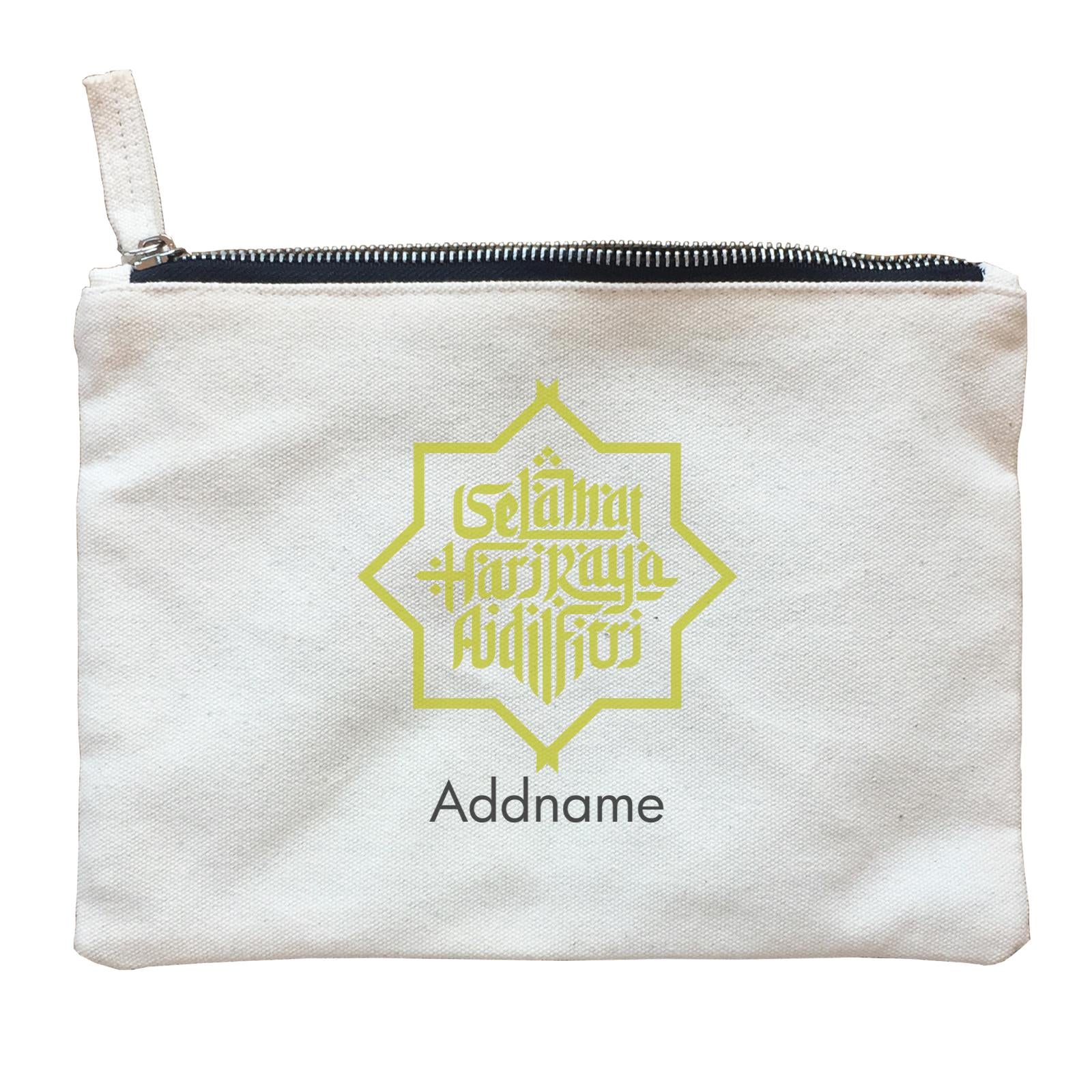 Selamat Hari Raya Aidilfitri Jawi Typography Zipper Pouch