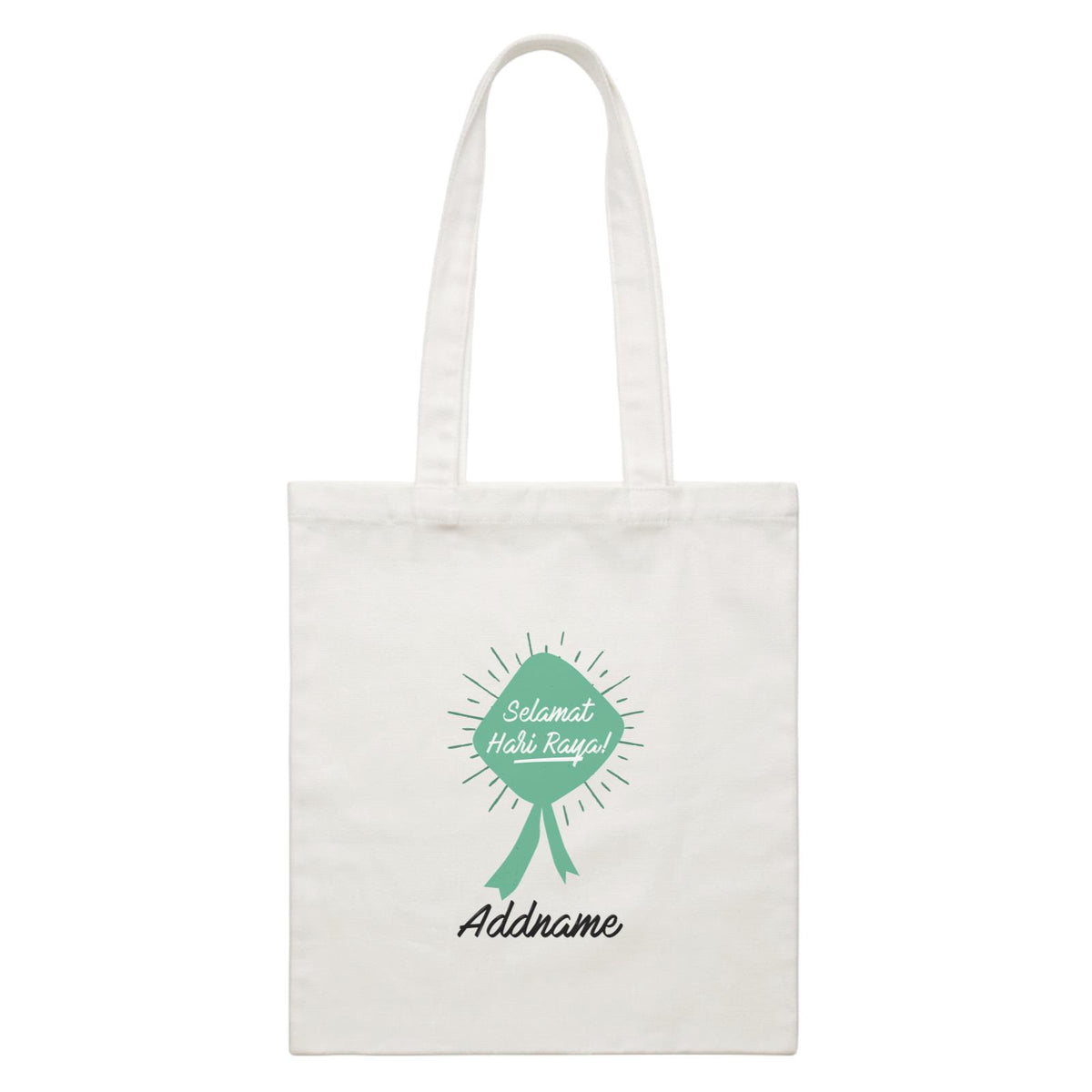 Hari Raya With Ketupat Raya Logo White Canvas Bag