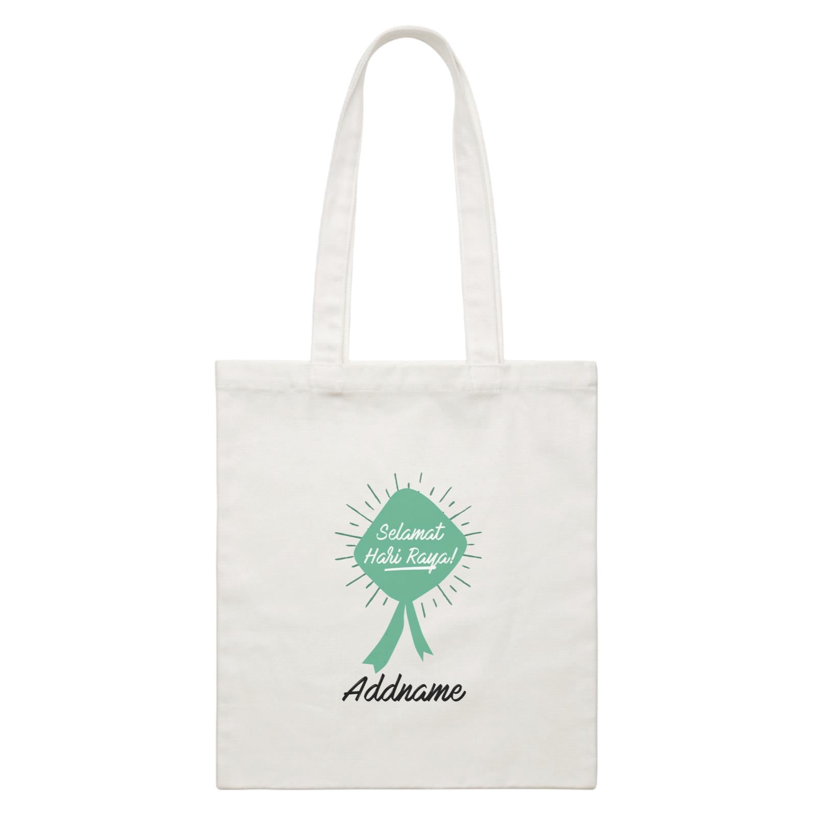 Hari Raya With Ketupat Raya Logo White Canvas Bag