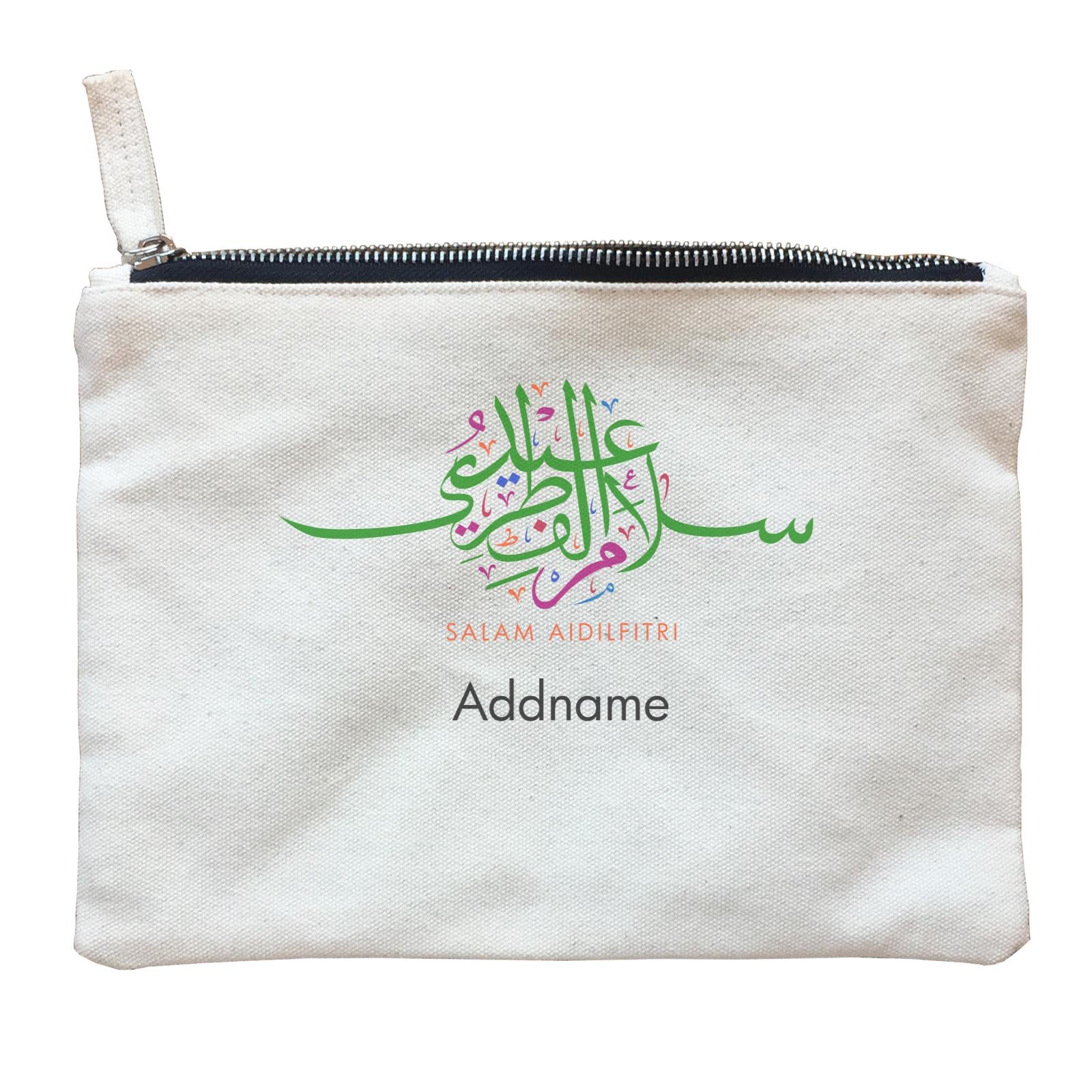 Salam Aidilfitri Colored Jawi Typography Zipper Pouch