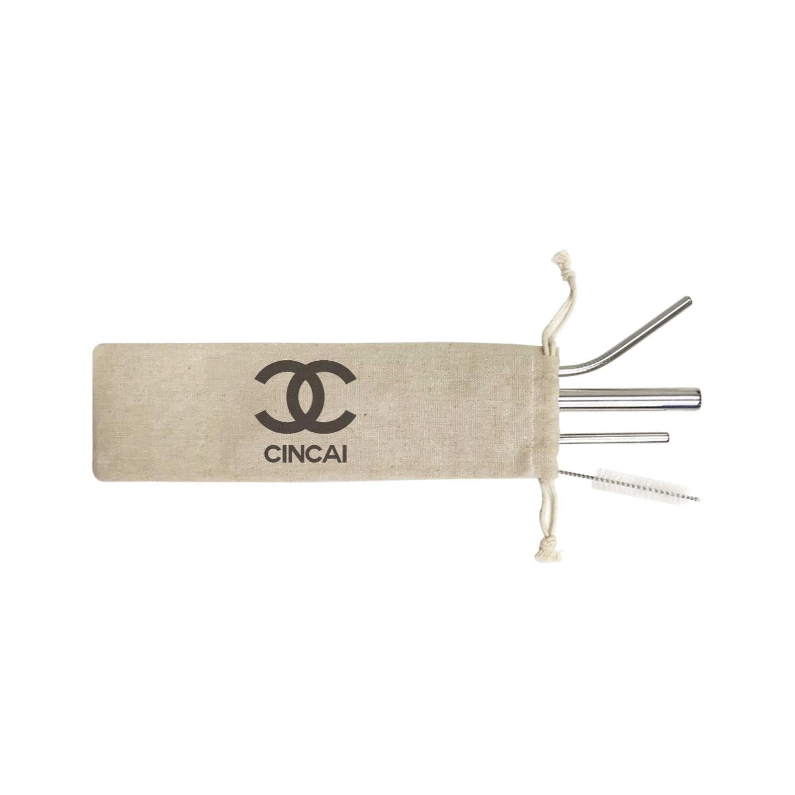 Slang Statement Cincai 4-in-1 Stainless Steel Straw Set In a Satchel