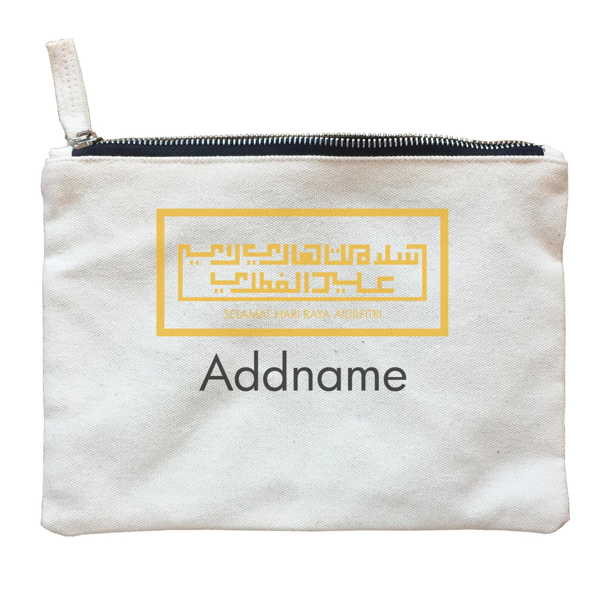 Selamat Hari Raya Aidilfitri Jawi With Box Typography Zipper Pouch