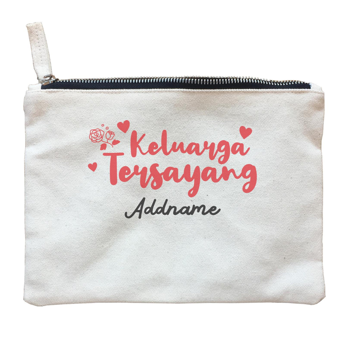 Keluarga Tersayang Raya Typography Zipper Pouch