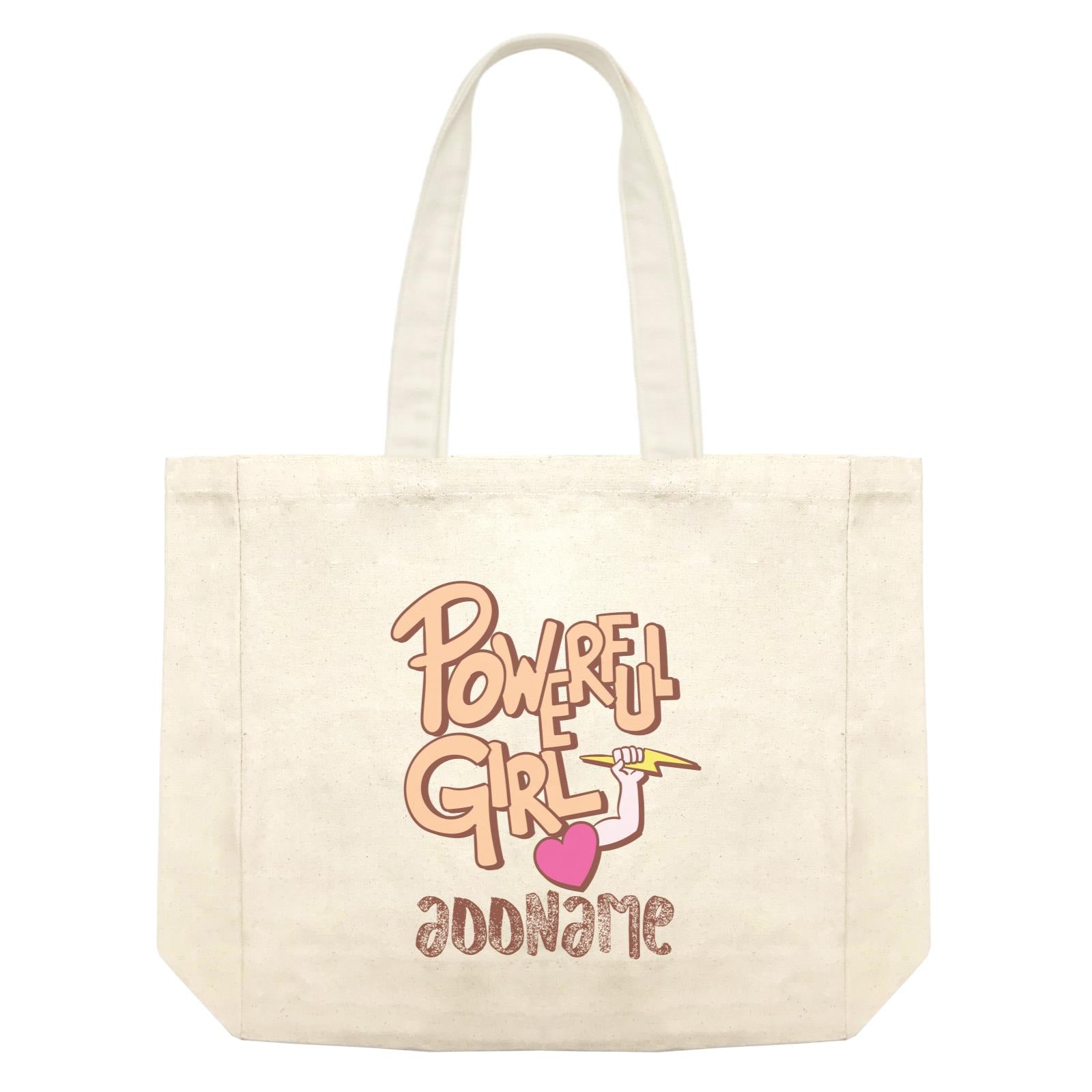 Cool Cute Words Powerful Girl Heart Hold Lightning Addname Shopping Bag