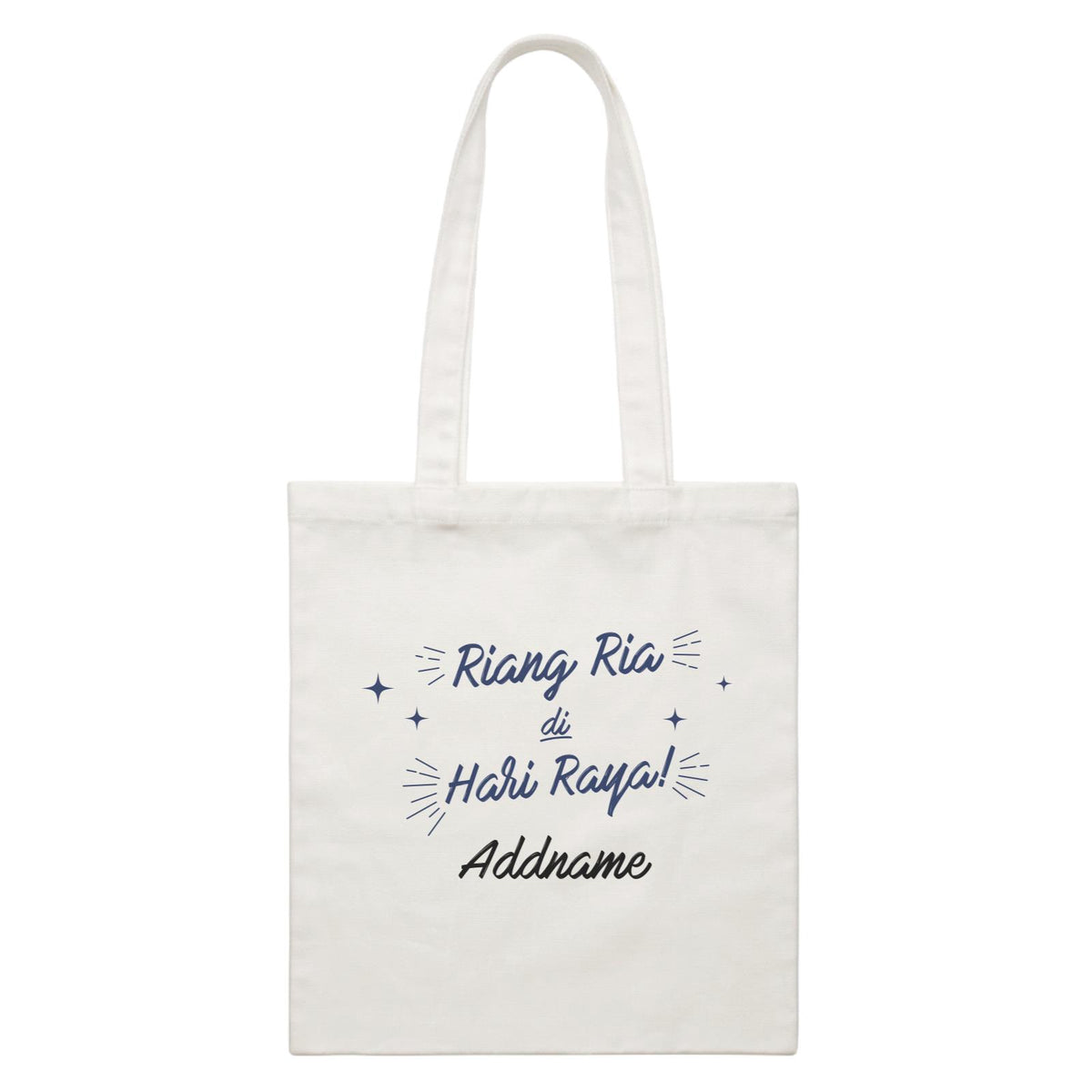 Riang Ria Di Hari Raya Raya Typography White Canvas Bag